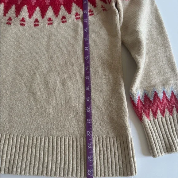 Caslon Beige Sweater with Red and Blue Pattern - Picture 7 of 8